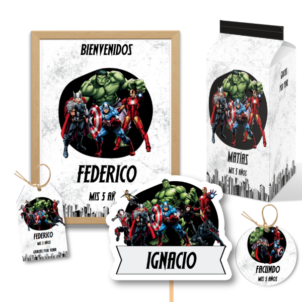 Producto - kit imprimible AVENGERS 3 personalizado