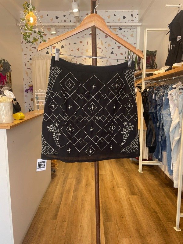 Producto - Pollera negra con brillos Forever 21 talle S