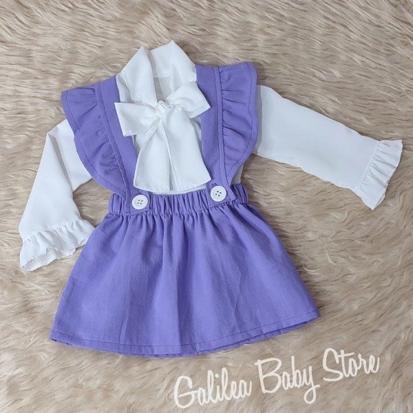 Producto - FALDA CON TIRANTES DE TUSOR EN VIOLETA