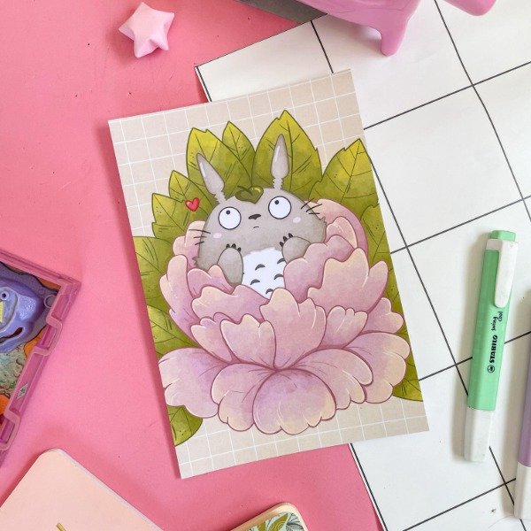Producto - Print A5 Opalina Totoro Flor