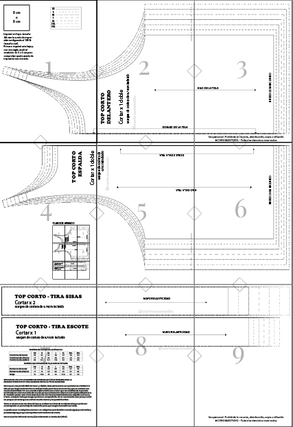 Producto - Top corto - Molde digital - PDF descargable - 2