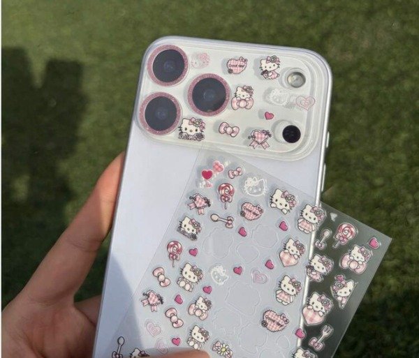 Producto - Glass camaras + pack de stickers para decorar kitty