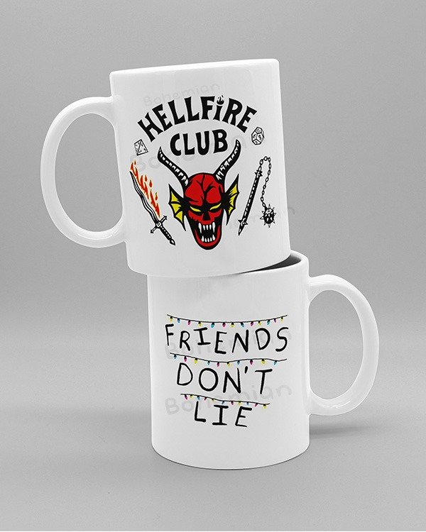 Producto - Taza HELLFIRE / FRIENDS DONT LIE - Taza de Stranger Things