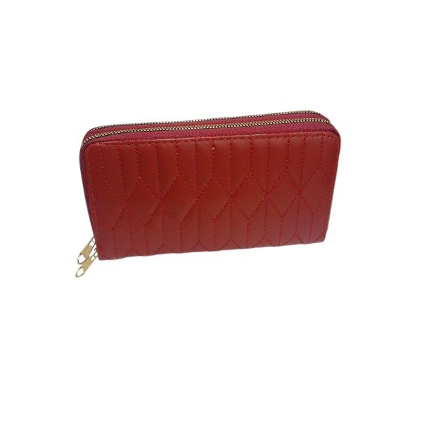 Producto - Billetera Doble cierre Rombos Bordo