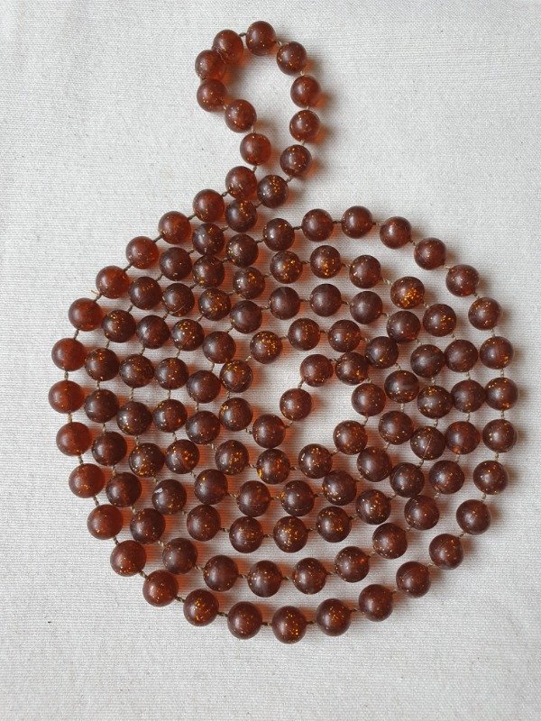 Producto - Collar Sautoir Celuloide Caramelo con Glitter - 4