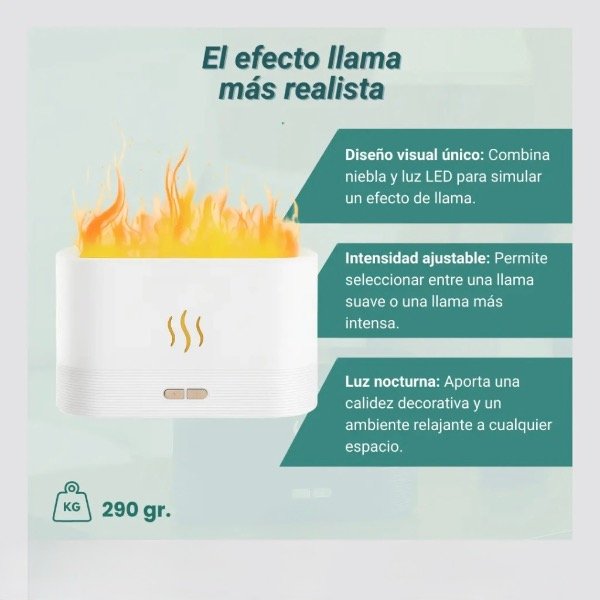 Producto - Humificador ultrasónico Aromático Efecto Fuego Llama - 2