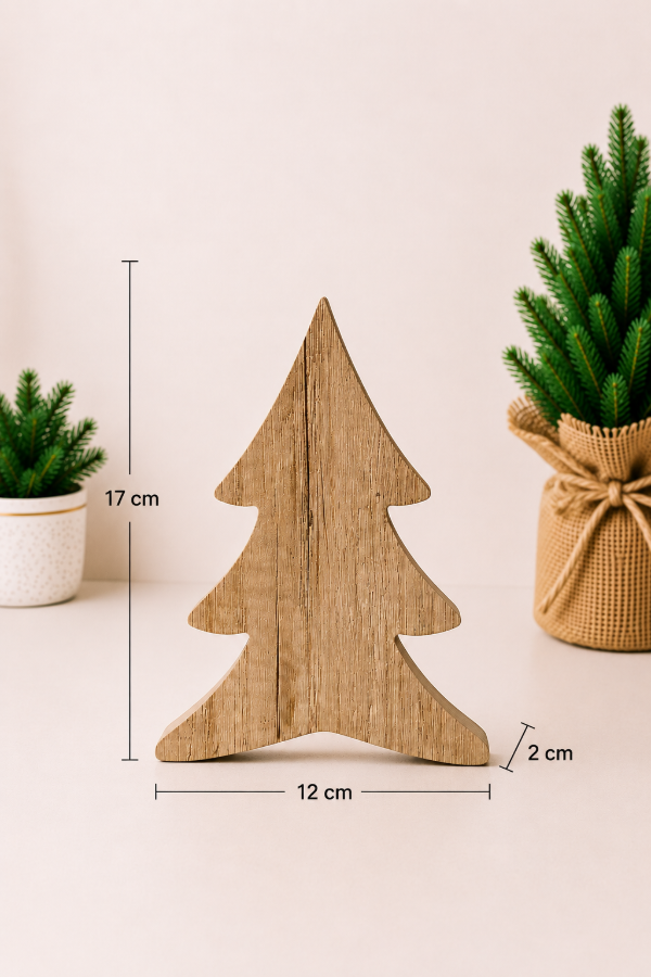 Producto - Set x3 pinos "abetos" decorativos color madera - 4