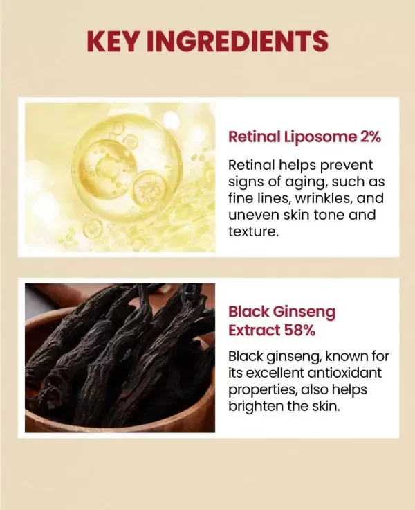 Producto - Serum Facial SEOUL 1988 Retinal Liposome 2p/ciento- Black Ginseng de K-SECRET. - 2