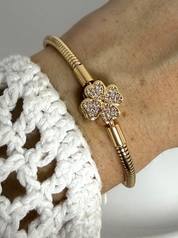 Producto - PD201 Pulsera Pandora con cierre trébol y micropave