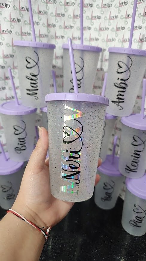 Producto - Vasos glitter con vinilo