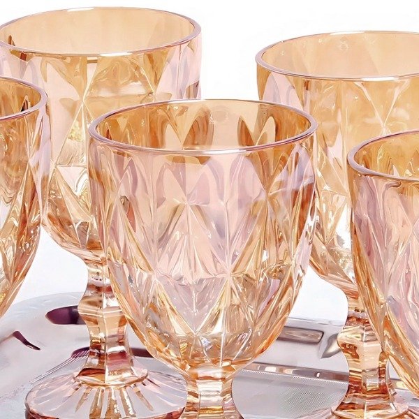 Producto - COPA DE VIDRIO  X6 DORADA