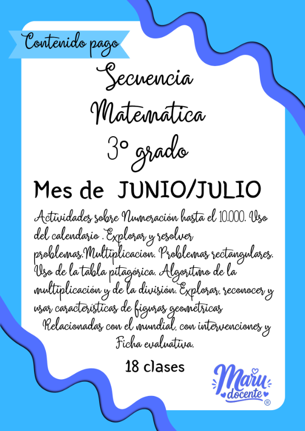Producto - JUNIO/JULIO MATEMÁTICA TERCERO