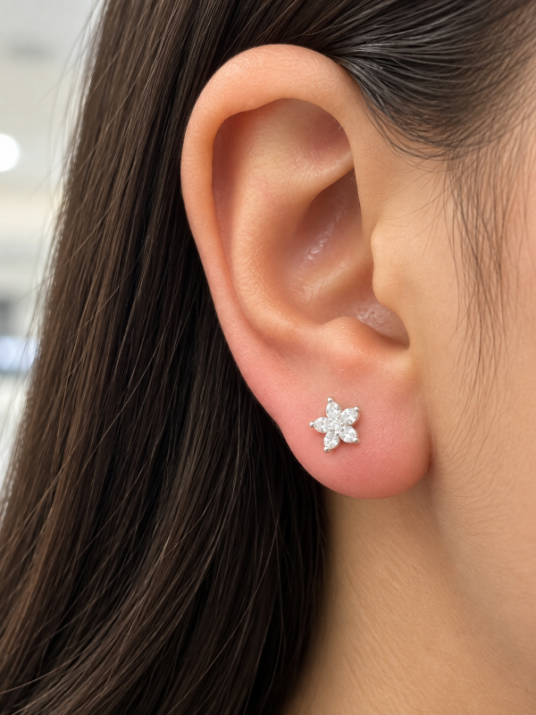 Producto - Aro pasante forma de estrella plata 925