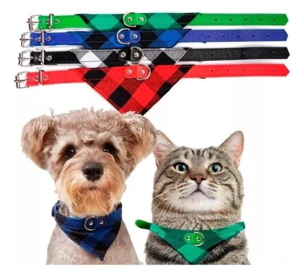 Producto - Collar Mascotas Diseño Bandana Escoces Cuadrille2.0#05308