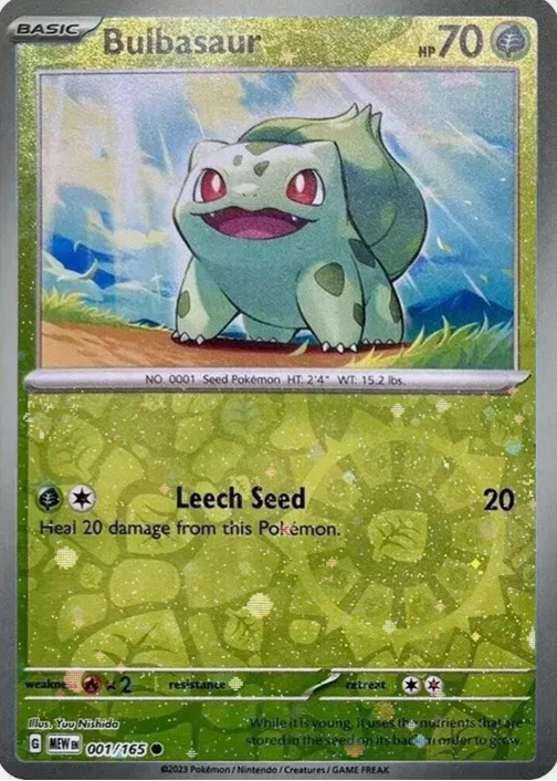 Producto - Bulbasaur 001/165 - 151 Reverse Holo Cosmos Tin Promos Exclusive
