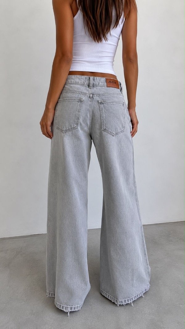 Jean wide leg luz rígido tiro bajo — imagen 2