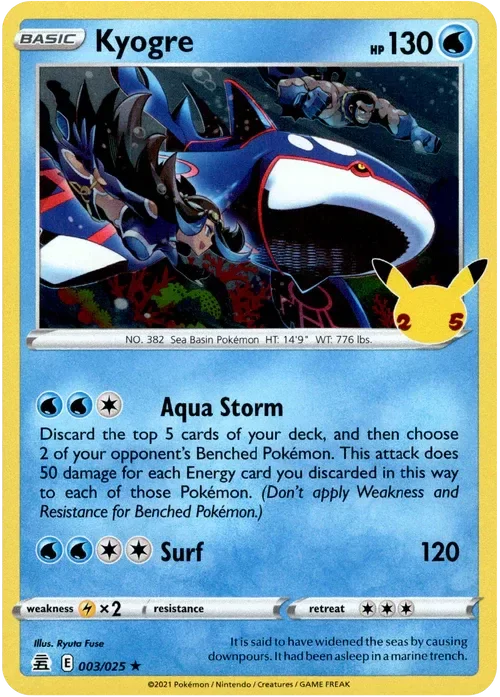 Producto - Kyogre - 003/025 - Celebrations - Holo
