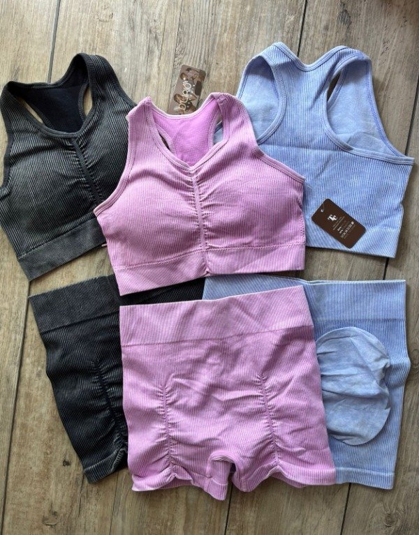 Producto - CONJUNTO DEPORTIVO PRELAVADO CORTO 2PZ D'LIRIO N220 EF. PUSH UP (x6)