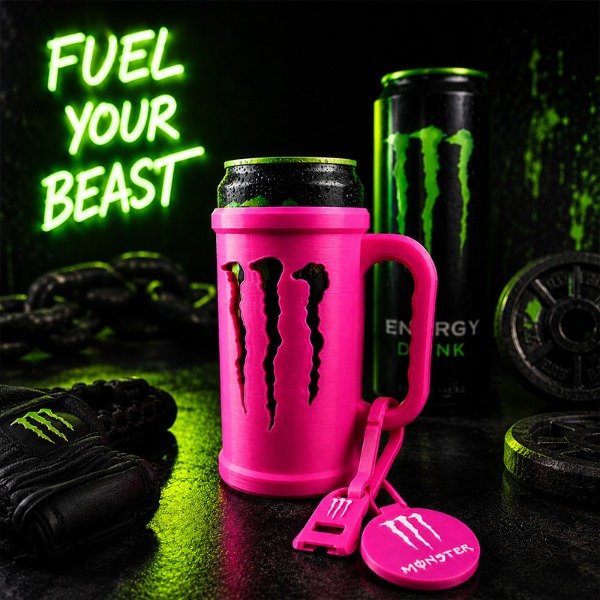 Producto - Porta Lata Monster Energy + Llavero Abridor + Tapa Soporte