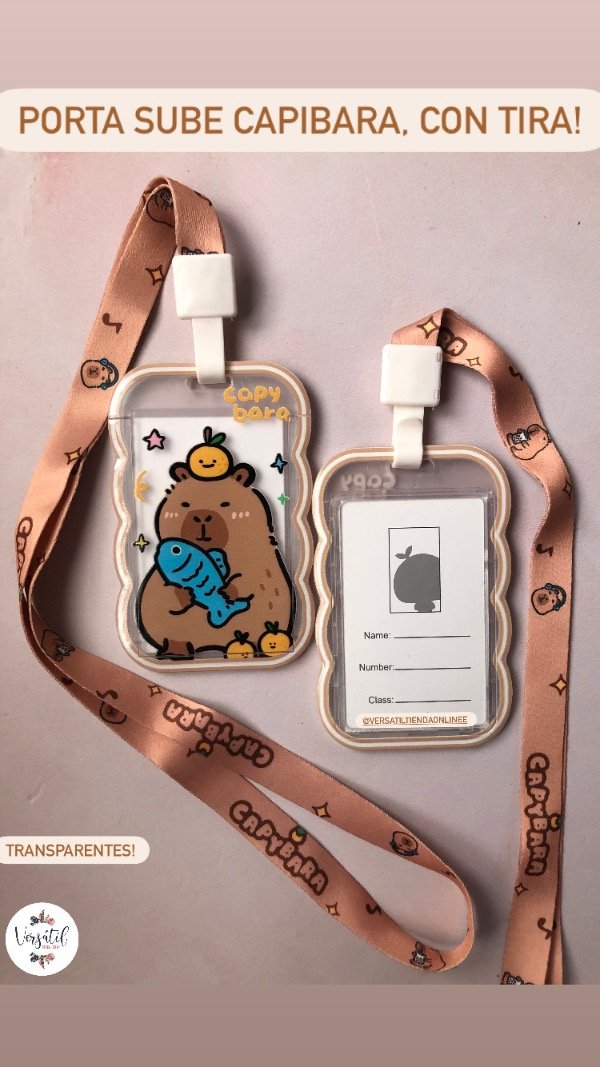 Producto - Porta sube capibara, con tira! transparente. P