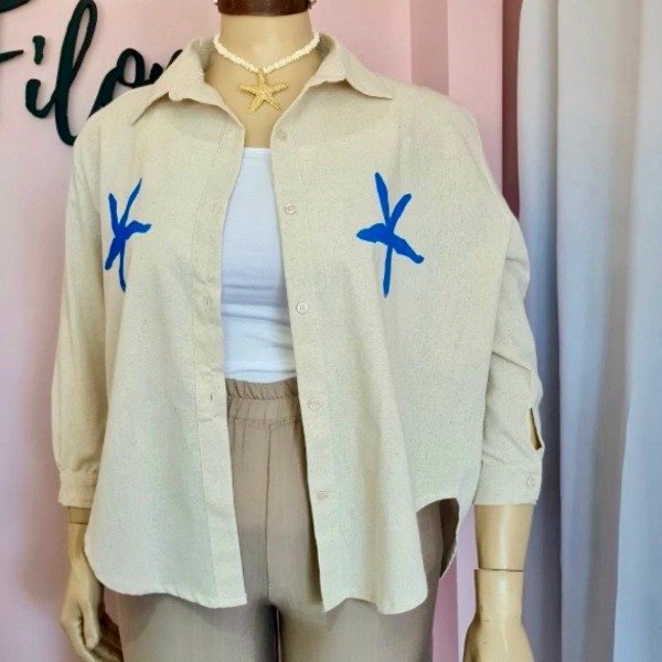 Producto - Camisa de lino estrella de mar 7324 - 0