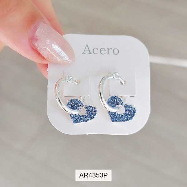 Producto - Aros argollas corazón m.pave