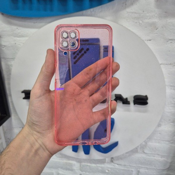 Producto - Brillosa con Cubrecamara Rosa - Samsung A12