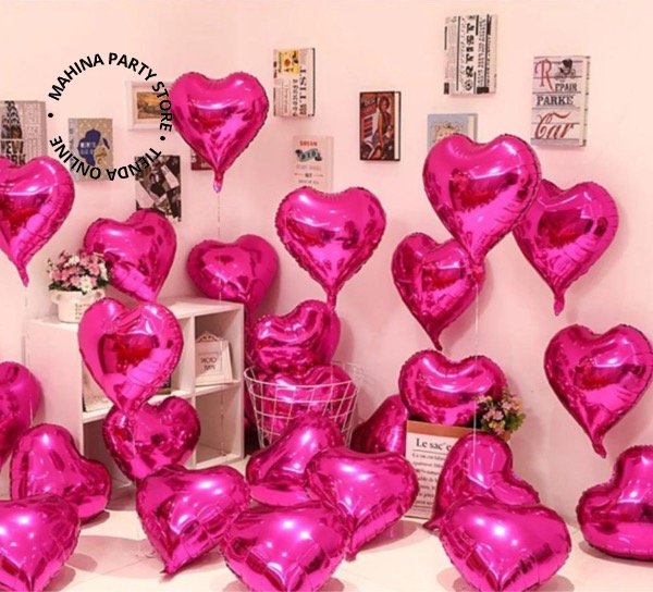 Producto - Globo corazon fucsia metalizado 18"