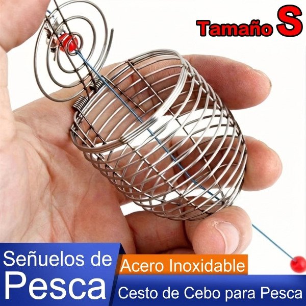 Producto - Linea de Fondo Cestillo Cebador Acero Inoxidable Tamaño S Carpa Boga - 1