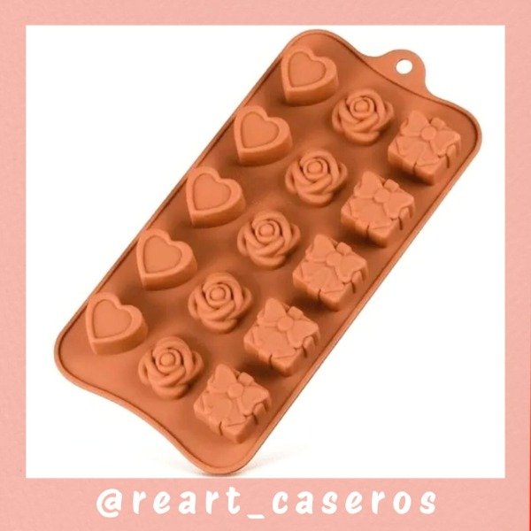 Producto - Molde Bombonero Corazon Regalo Rosa