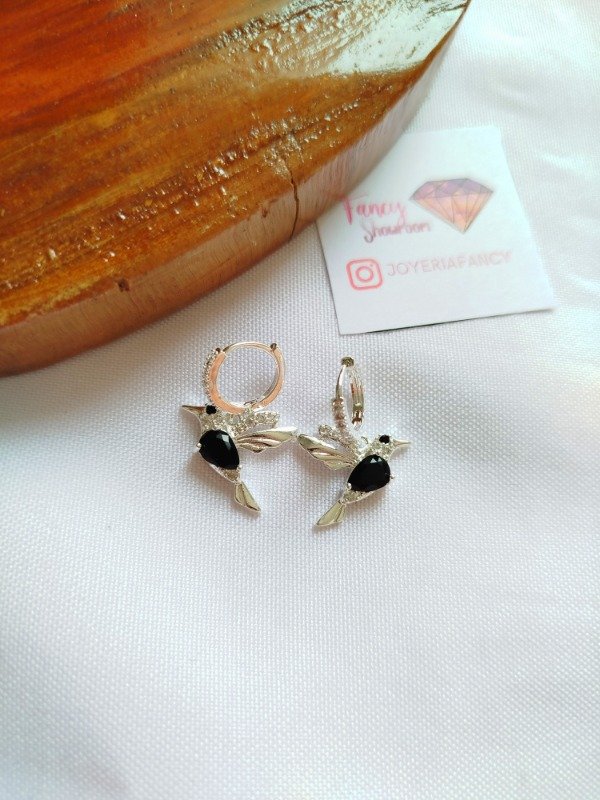 Producto - Argollitas colibrii negro