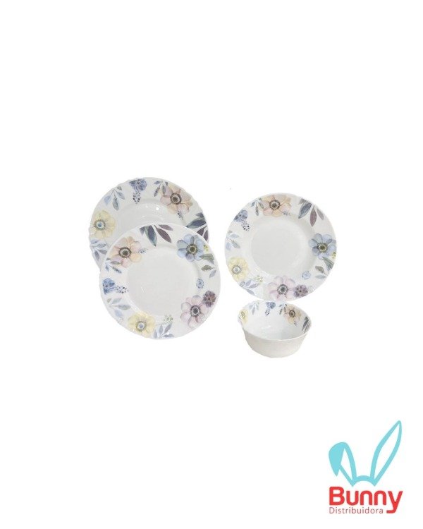 Producto - SET DE VAJILLA 24 PIEZAS REDONDO DECORADO