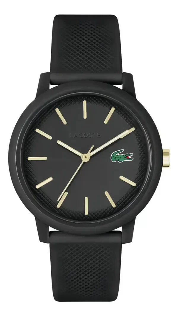 Producto - Reloj De Hombre Lacoste 12.12 - Con Correa De Silicona Negro y Dorado