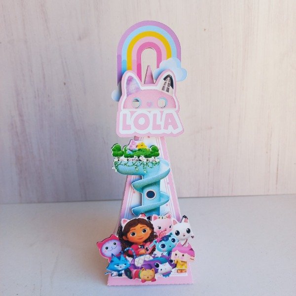 Producto - 5 Cajas pirámide 3D La casa de muñecas de Gabby