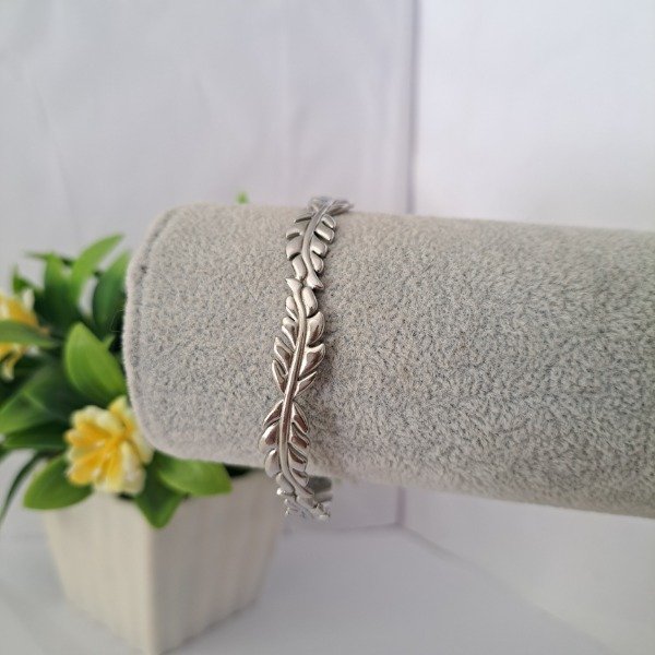 Producto - Pulsera Abierta Hojitas - Código: 000168 - 0