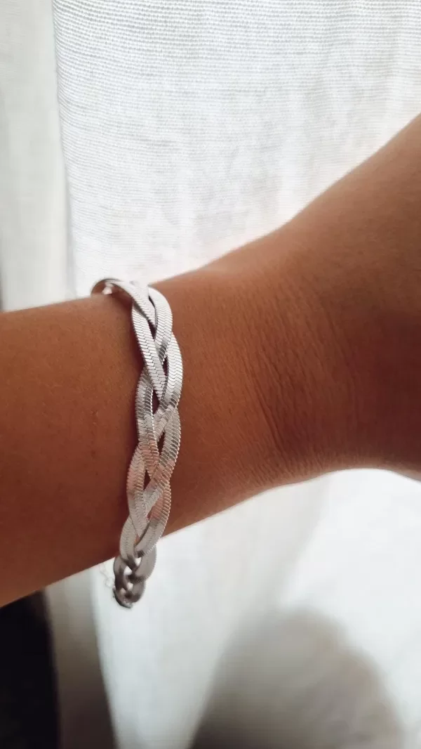 Producto - Pulsera trenzada acero blanco