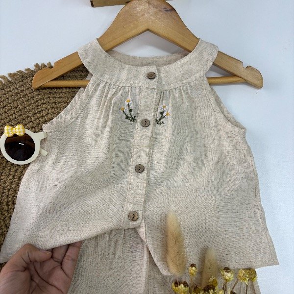Producto - Conjunto Margarita bordado en color BEIGE - 1
