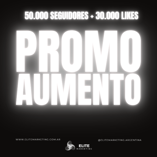 Producto - Promo Aumento: 50.000 Seguidores + 30.000 Likes Instagram