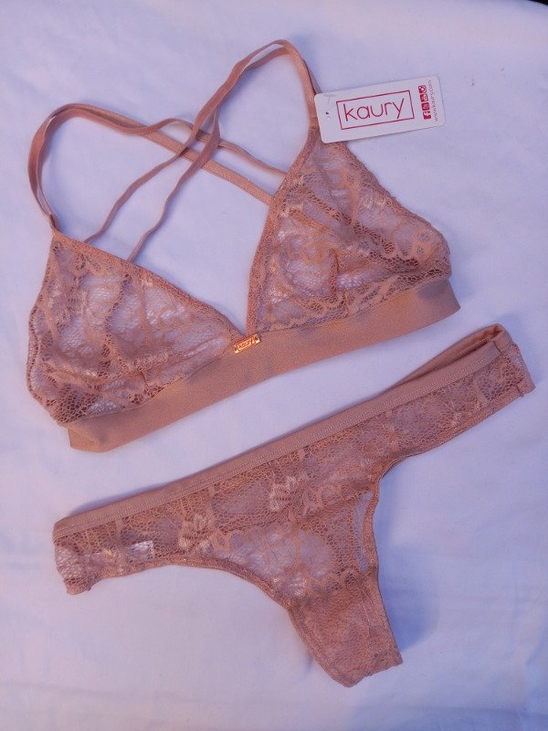 Conjunto con espalda cruzada rosa vintage t.90