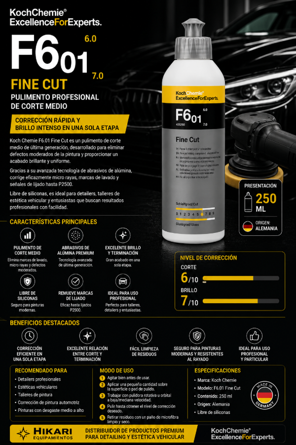 Producto - Koch Chemie F6.01 Fine Cut 250ml Pulimento de Corte Medio