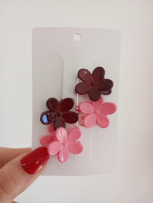Producto - Broches Set X4 Flores Rosa