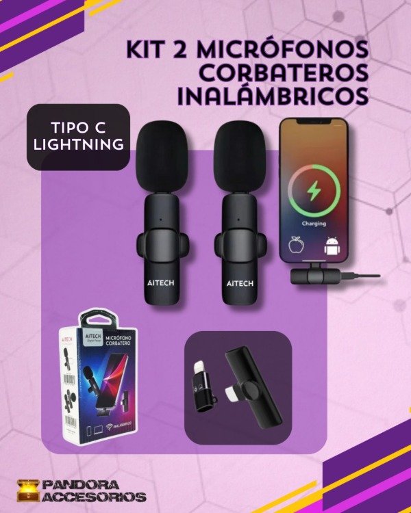 Producto - Kit 2 Micrófonos Corbateros Doble