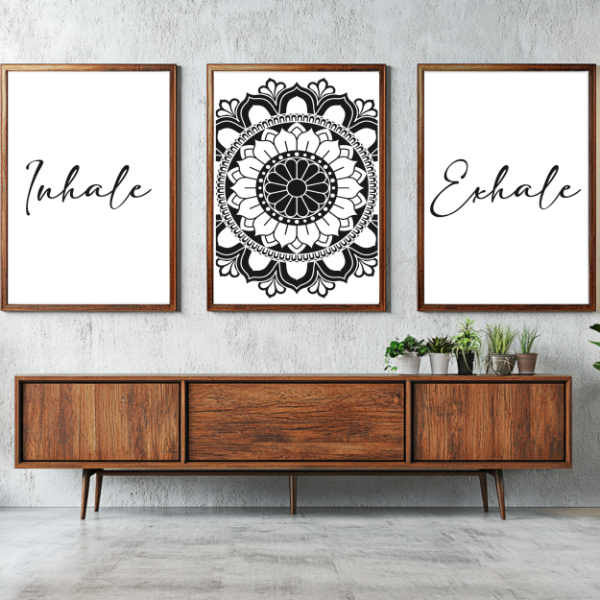 Producto - Set de 3 laminas modernas - Inhale, exhale + mandala - LAM32