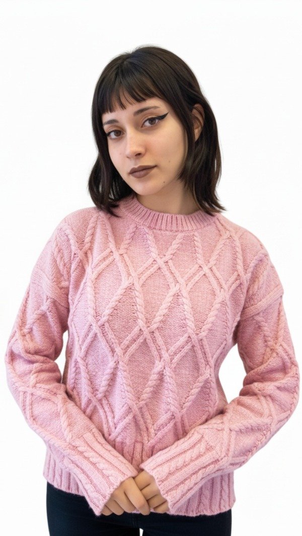 Producto - Sweater Soft Frizado con Diseño de Trenzas