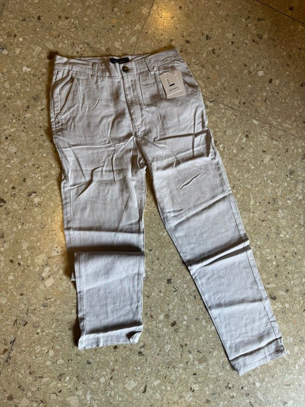 Producto - Pantalon lino gris