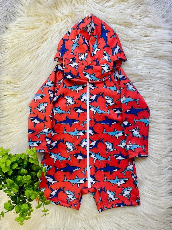 Producto - ENTERITO C/CAPUCHA UV TIBURÓN NARANJA