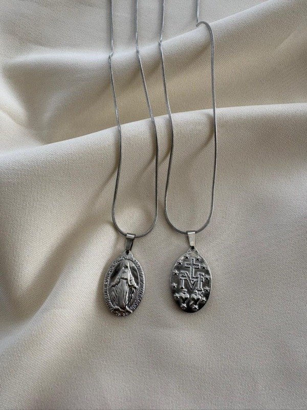 Producto - Collar Medalla Milagrosa - Acero quirurgico