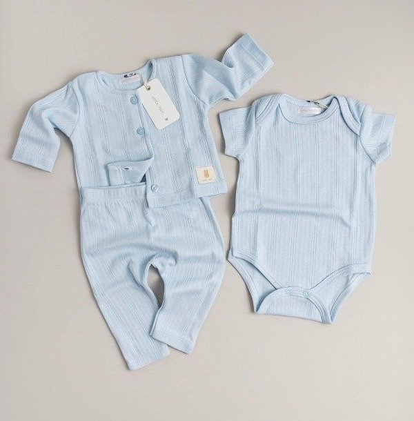 Producto - Set de 3 piezas con saquito en color CELESTE - 0