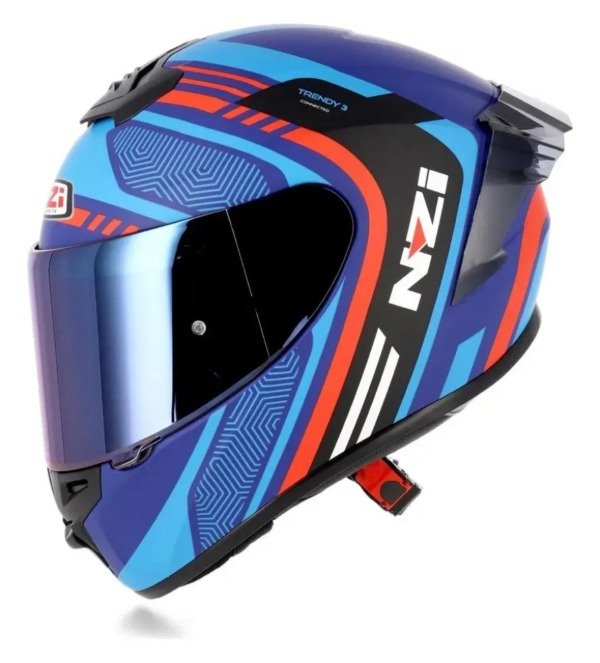 Producto - CASCOS NZI TRENDY 3 STREAM CONNECTED DARK BLUE RED Y BLUE MATE - 1
