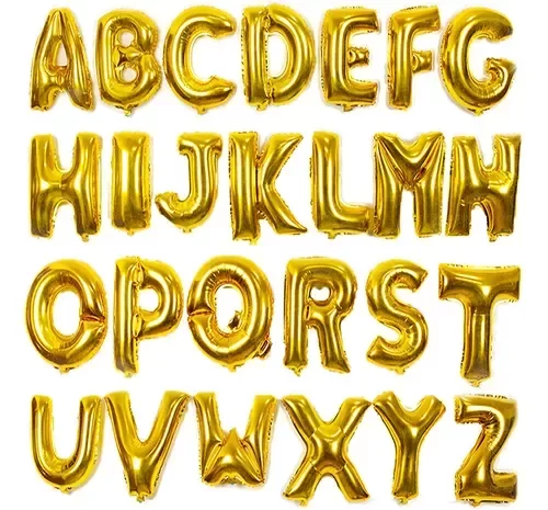 Producto - GLOBO METALIZADO DORADO LETRA CHICO "40CM" NO APTO HELIO (ELEGIR PRODUCTO)